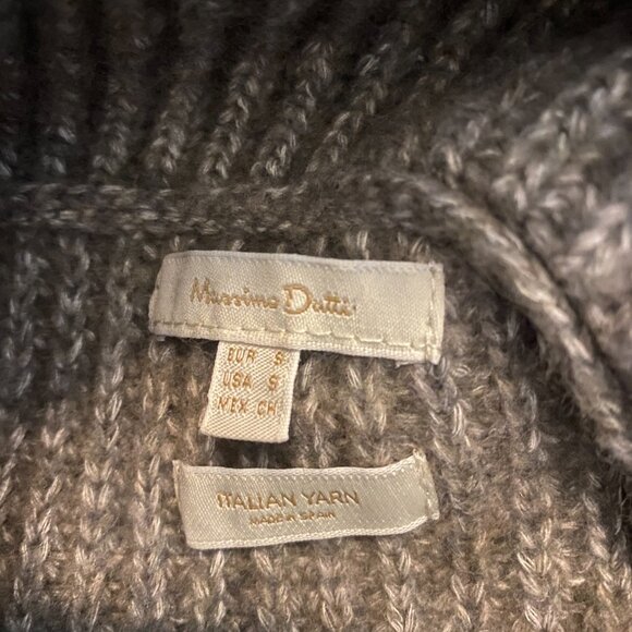 Massimo Dutti Ribbed Knit sweater thick knit turtleneck Italian yarn size small - Picture 2 of 11